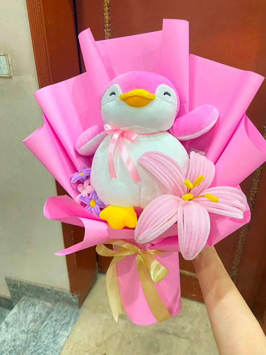 Pink Penguin Plush Bouquet