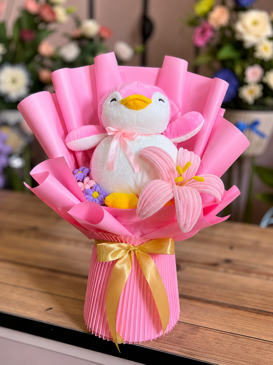 Pink Penguin Plush Bouquet